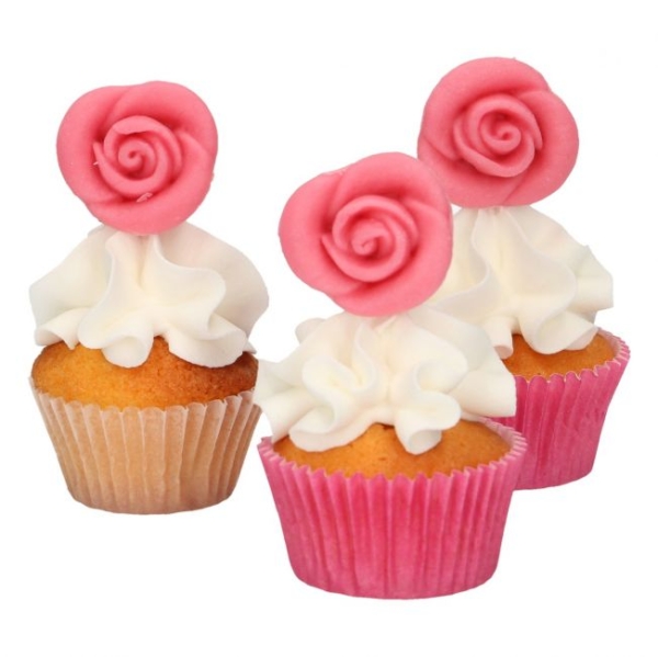 Marzipan Decorations - Pink Roses